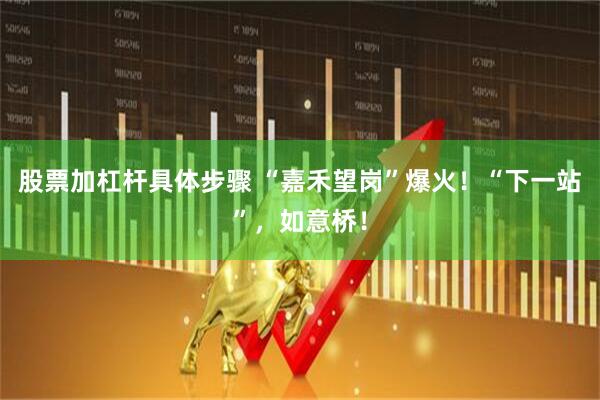 股票加杠杆具体步骤 “嘉禾望岗”爆火！“下一站”，如意桥！